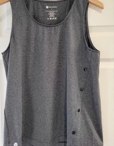 TEMA ATHLETICS Womens Gray WORKOUT YOGA TANK TOP Asymetrical Snaps